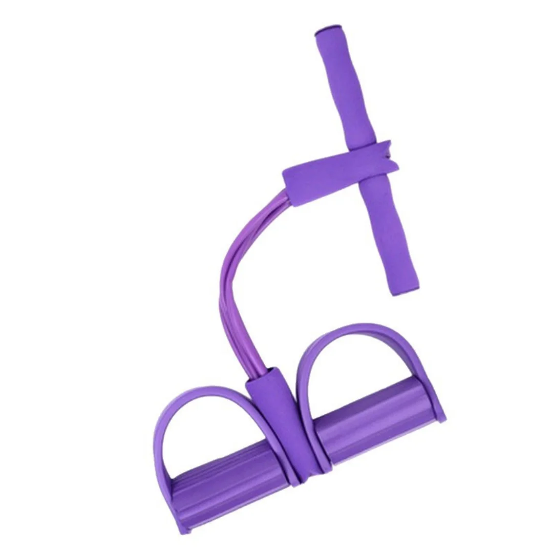 4-Tube Resistance Band with Handles & Foot Pedal – Home Fitness Pull Rope - side view