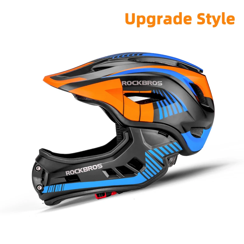 ROCKBROS Kids Bike Helmet – Detachable Full-Face Chin Guard & Impact Shell - packaging