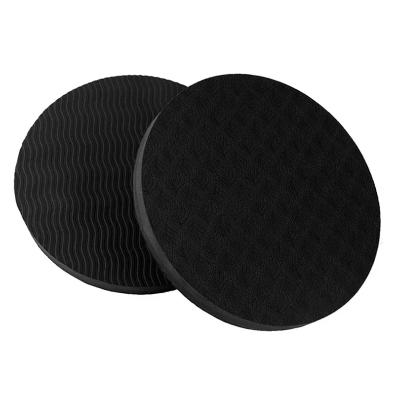 2PCS Set Portable Small Round Knee Pad Yoga Mats Flat Support - side view