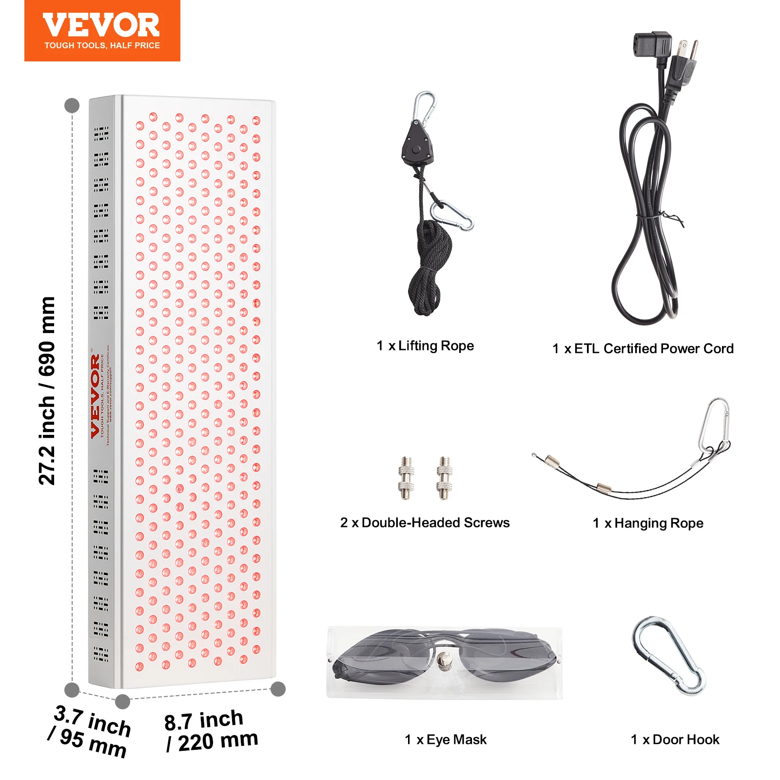Full-Body Red Light Therapy Panel – 660nm Red & 850nm Near-Infrared LEDs - color options