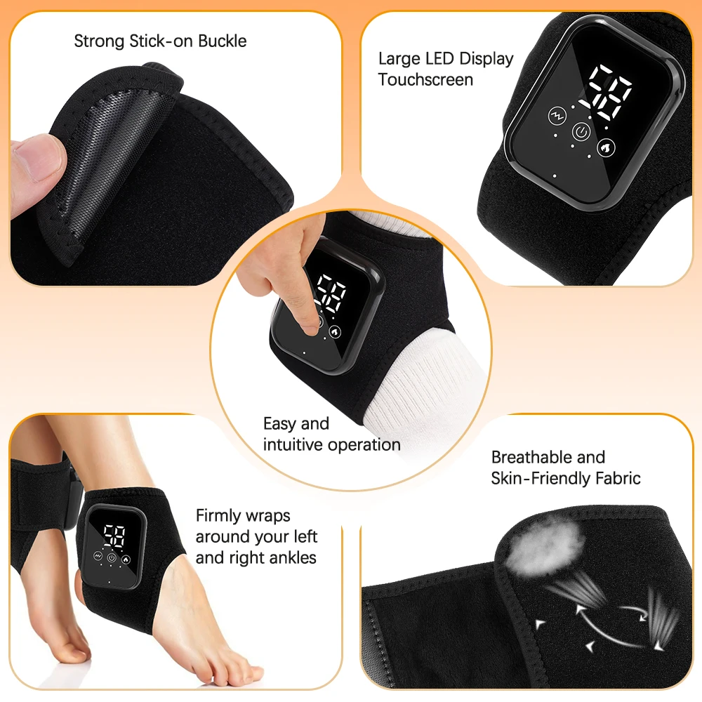 Heated Ankle Brace Massager – Cordless Rechargeable Ankle Wrap - packaging