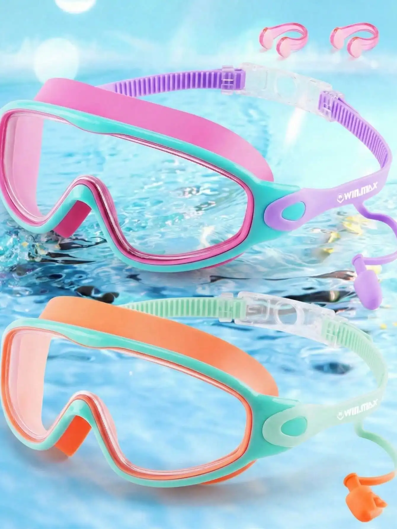 Anti-Fog Swimming Goggles 2-Pack – Leak-Proof UV Lenses for Pool & Open Water