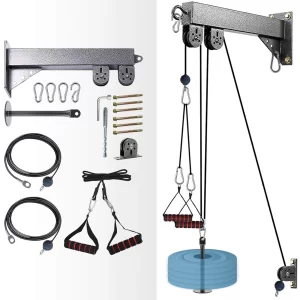 Wall-Mounted Lat Pulldown – Cable Pulley System with Handles