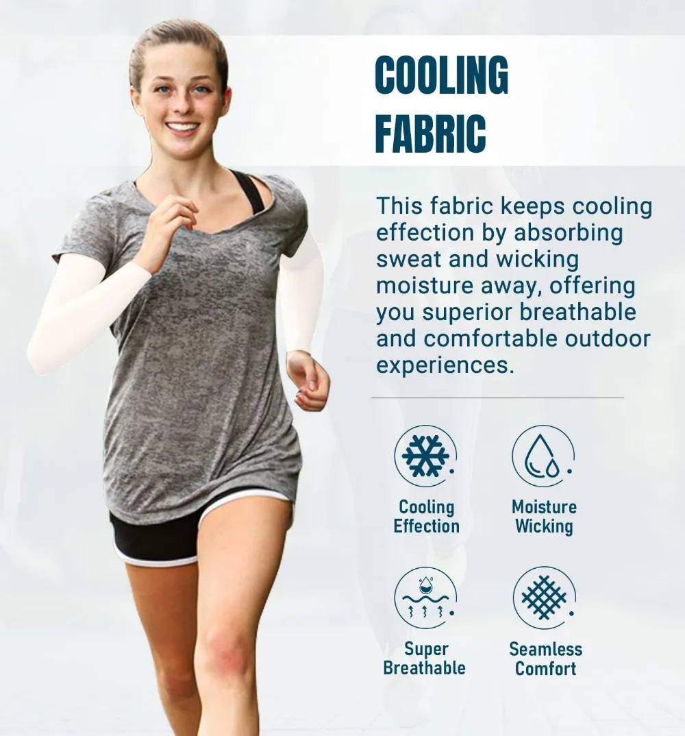 Cooling Compression Arm Sleeves for Men Women UV Sun Protection Tattoo - in use
