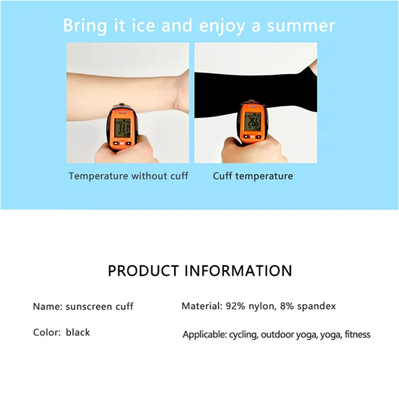 Ice Silk Cooling Arm Sleeves – UV Sun Protection for Cycling, Running & Fishing - alternate view