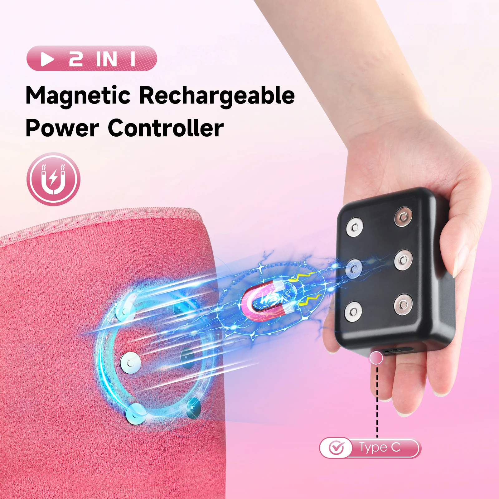 Red Light Heated Menstrual Belt - 156 LED Infrared Pad for Period Cramps - size and dimensions