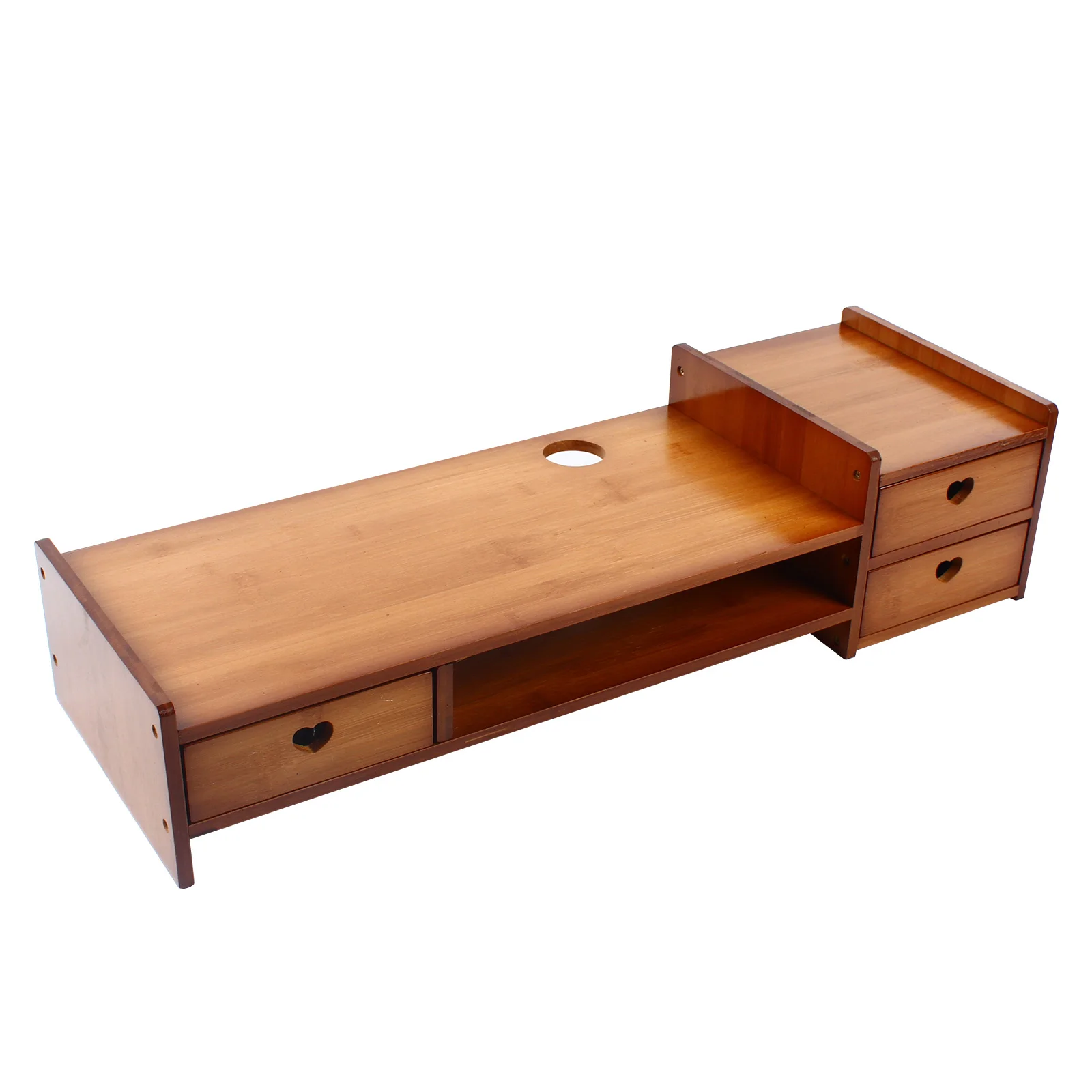Bamboo Monitor Stand with Storage – Ergonomic Screen Riser - alternate view