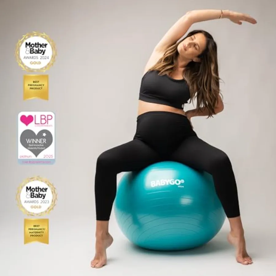 Birthing Ball with Guide Book – Pregnancy Yoga, Labour & Postnatal Exercise Ball - size and dimensions