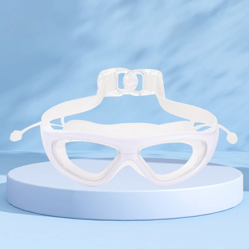 High-definition transparent waterproof integrated earplug swimming goggles professional equipment - color options
