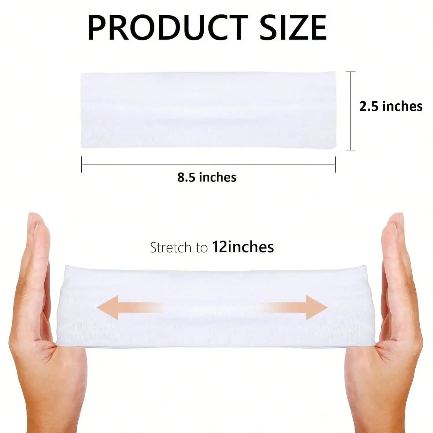 Sweat-Wicking Sports Headband Set – Non-Slip Elastic Hair Bands for Gym & Yoga - size and dimensions