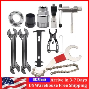 9-Piece Bike Repair Tool Kit – Crank Puller, Chain Breaker & Spoke Wrench
