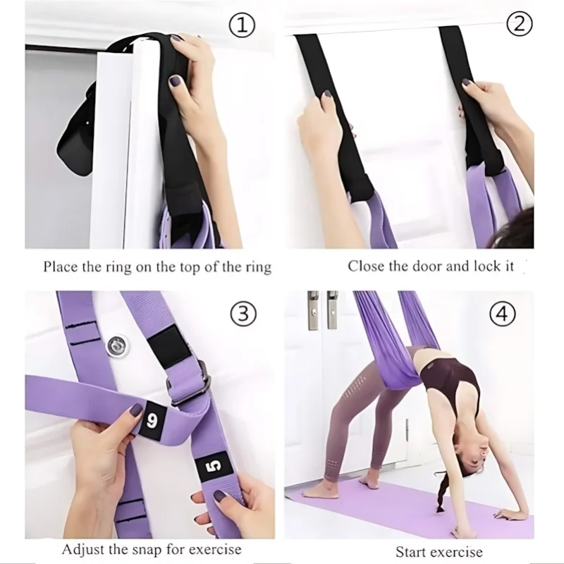 Aerial Yoga Stretching Belt – Adjustable Yoga Swing Strap - alternate view