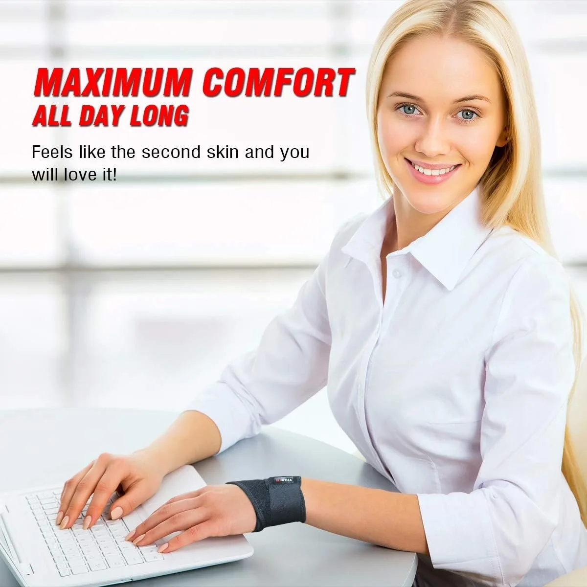 Adjustable Wrist Support Brace – Everyday Wrist Stabiliser - in use