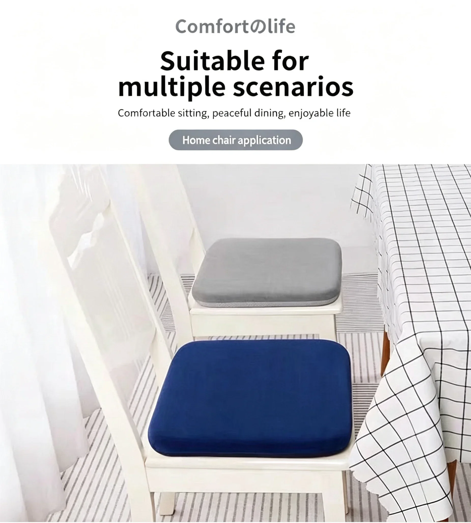 Thick Memory Foam Seat Cushion – Office Chair & Car Pad for Long Sitting - size and dimensions