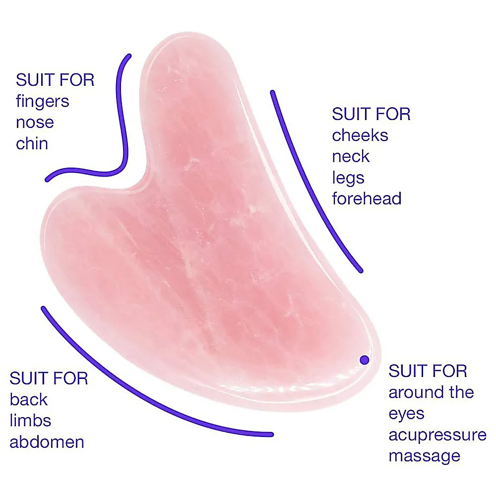 Rose Quartz Gua Sha Board – Heart-Shaped Facial Scraping Tool - size and dimensions