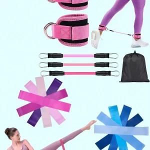 Ankle Resistance Bands with Cuffs – 5-Level Glute, Leg & Hip Training Band Set