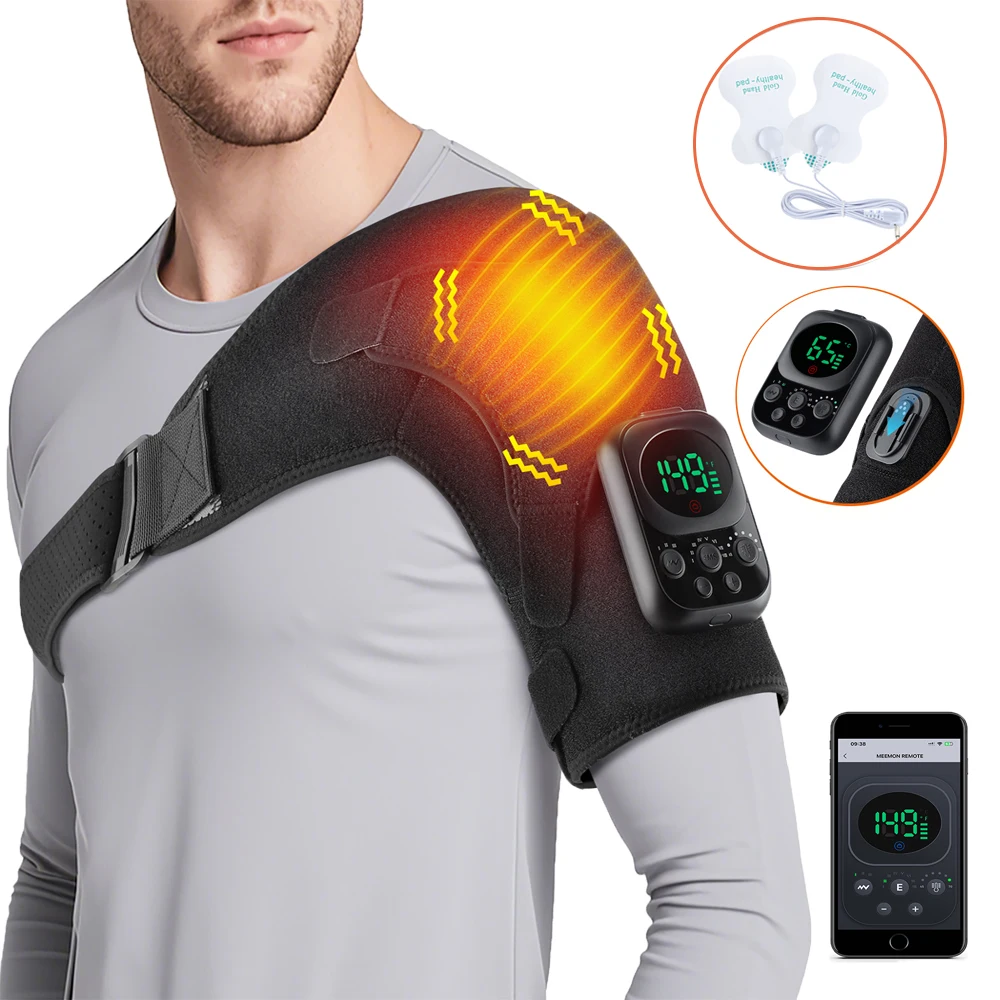 Heated Shoulder Brace with Vibration Massage – Adjustable Support Wrap - view 12