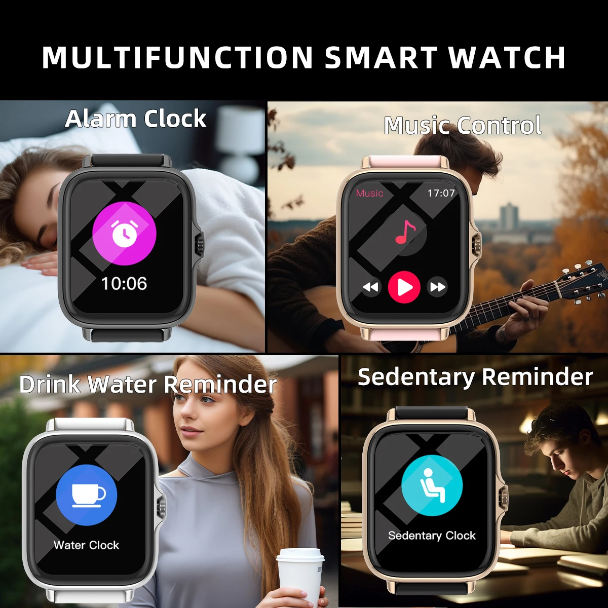 1.83" Smart Watch – Sleep Tracking, Step Counter, Call & Message Alerts (iPhone & Android) - size and dimensions