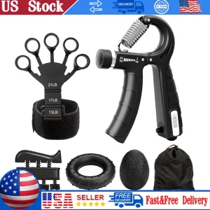 Adjustable Grip Strength Trainer with Counter – Hand & Forearm Exerciser Set