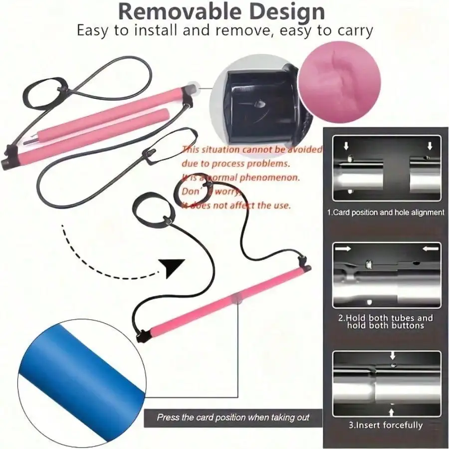 Pilates Bar Kit with Resistance Bands – Portable Home Pilates Set - alternate view