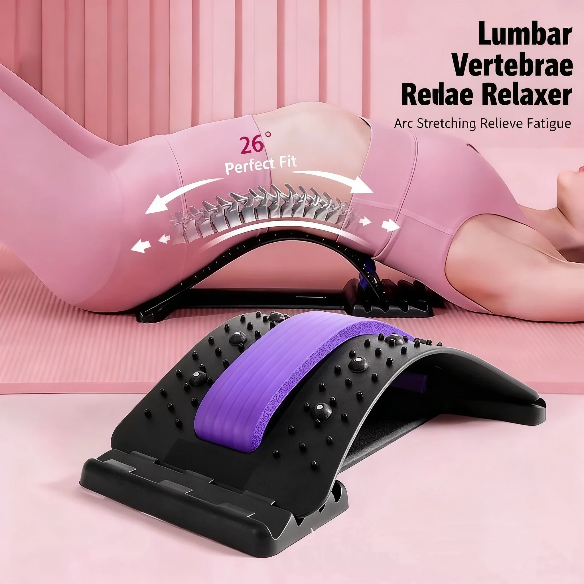 Lumbar Back Stretcher – Spinal Traction Arch for Lower Back Pain Relief & Posture Reset - size and dimensions