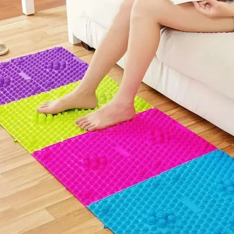 Acupressure Foot Massage Mat – Reflexology Spike Cushion - in use