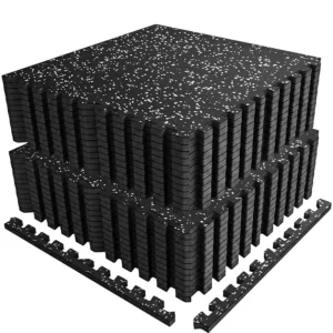 Rubber Gym Flooring – 0.56in Heavy Duty Home Gym Floor Tiles