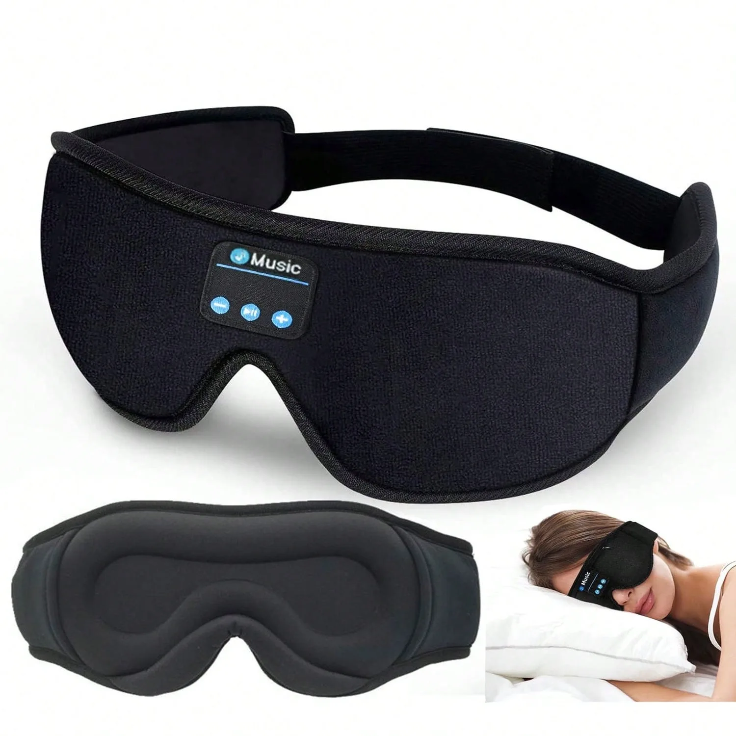 Bluetooth Sleep Mask Headphones - Flat Speakers for Side Sleepers - packaging