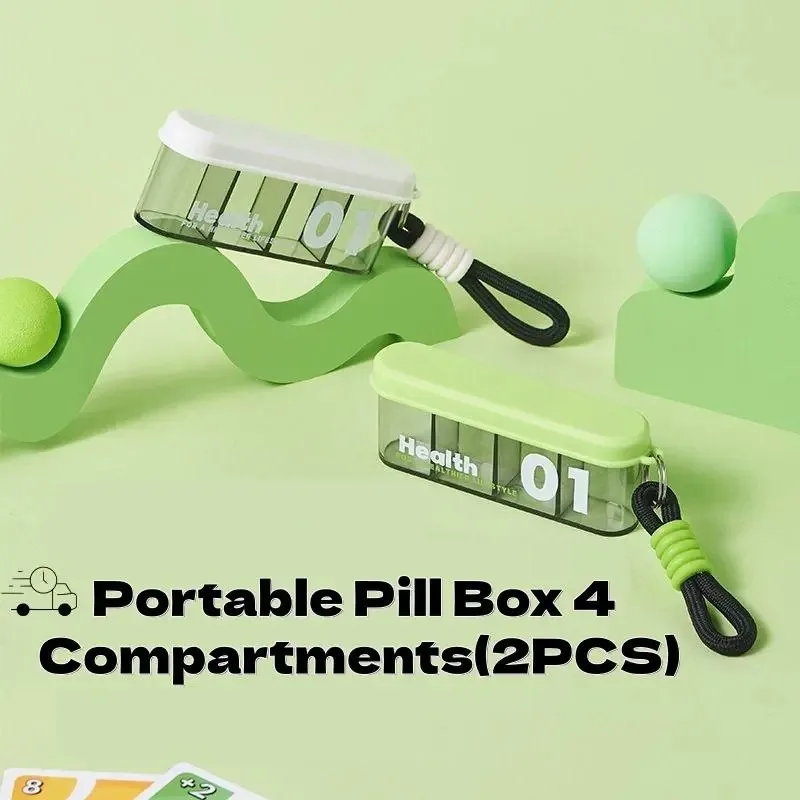 Travel Pill Organizer 2-Pack – 4-Compartment Moisture-Proof Vitamin Case - in use