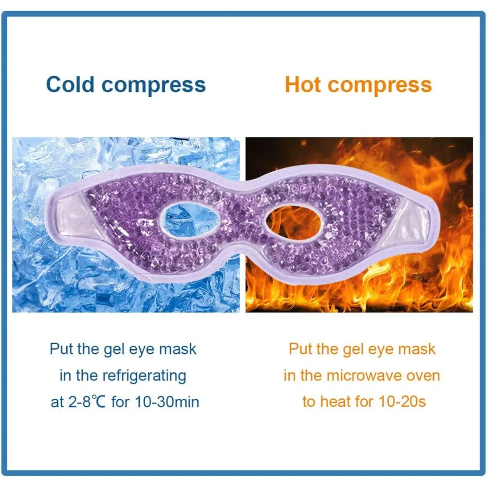 Cooling Gel Eye Mask – Reusable Hot & Cold Compress with Eye Holes - size and dimensions