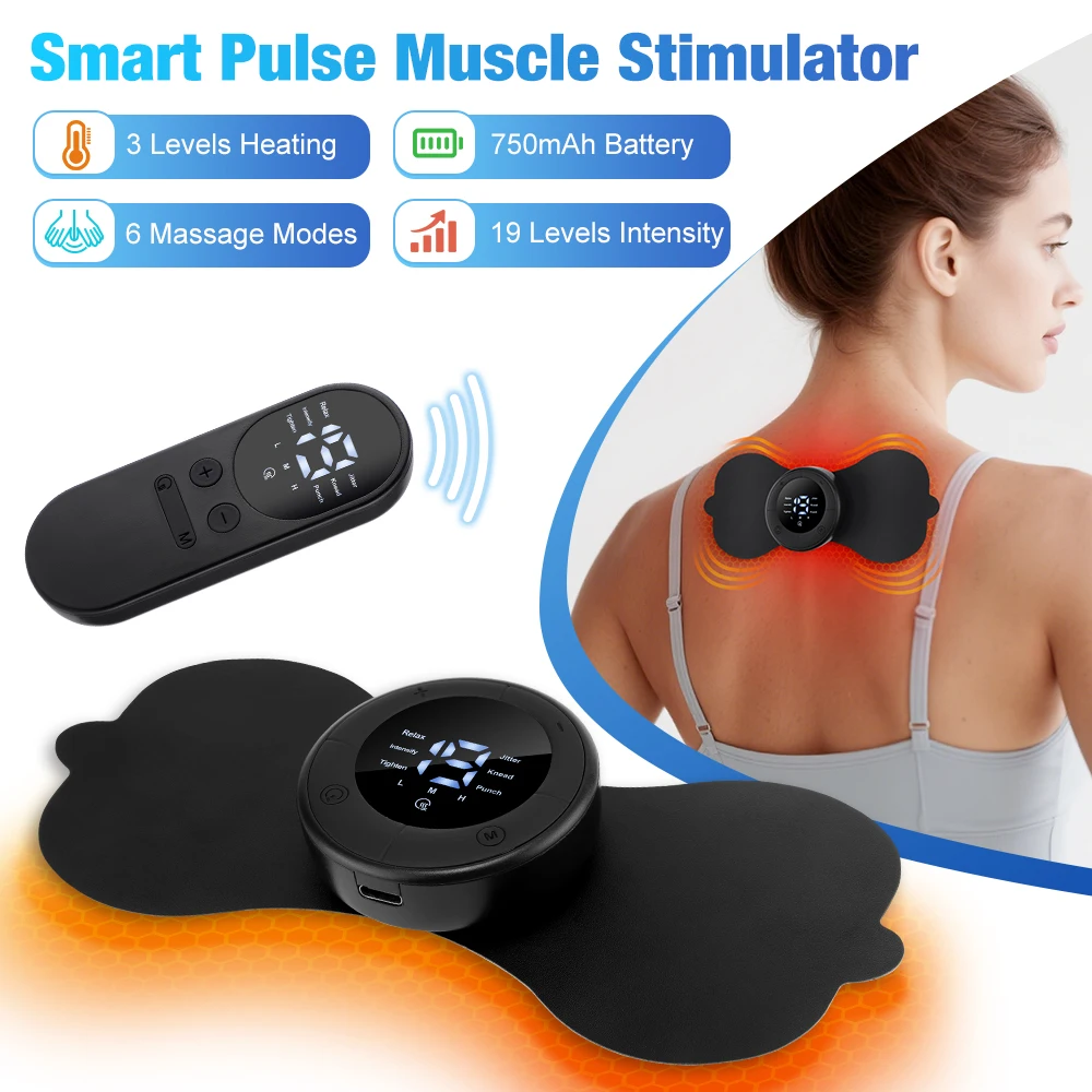 Wireless Heating Muscle Stimulator Electric Cervical Neck Massager Low Frequency 6 - in use