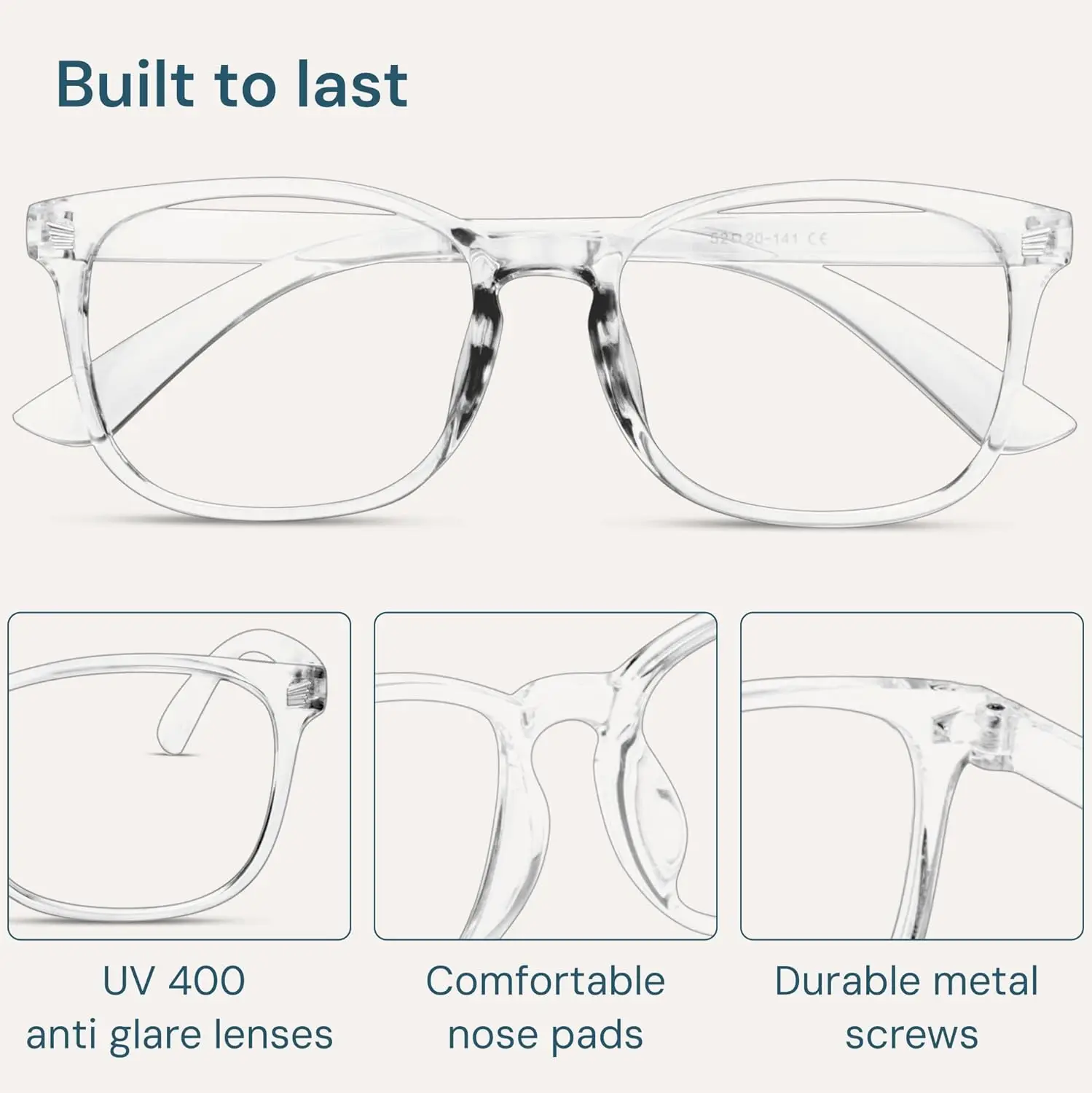 Clear Blue Light Glasses – Anti-UV, Scratch-Resistant Computer Eyewear - color options