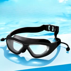 Waterproof Swim Goggles – Clear Lens with Built-In Earplugs