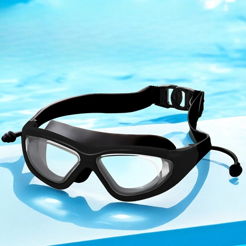 Waterproof Swim Goggles – Clear Lens with Built-In Earplugs