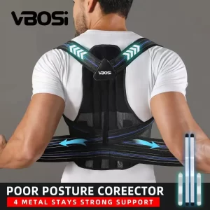 Adjustable Back Support Posture Corrector – Lumbar & Shoulder Brace