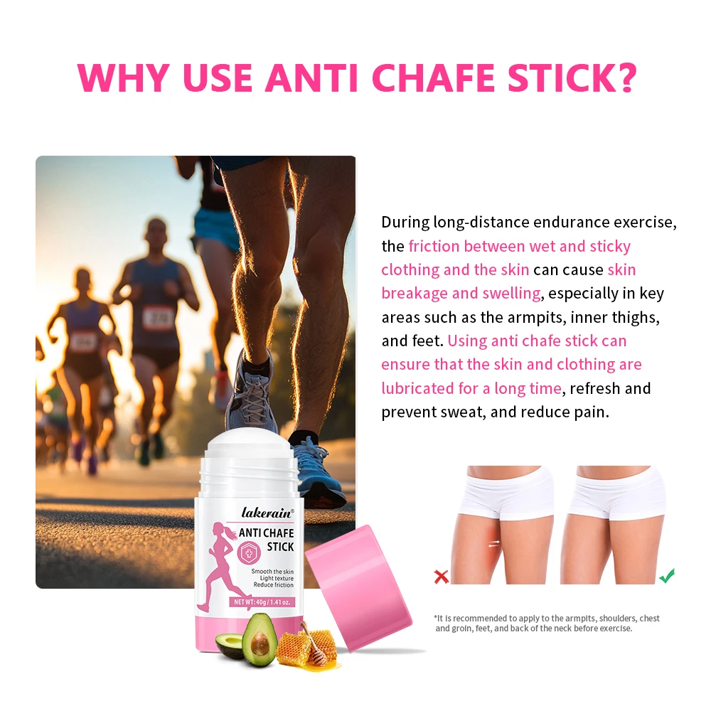 Anti-Chafe Stick for Runners – Anti-Friction Balm for Thighs, Heels & Arms - in use