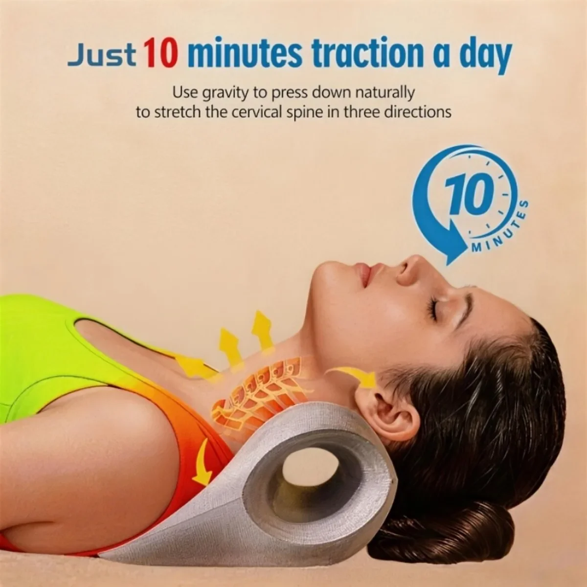 Cervical Acupressure Neck Pillow – Traction Support for Neck Fatigue & Stiffness - in use