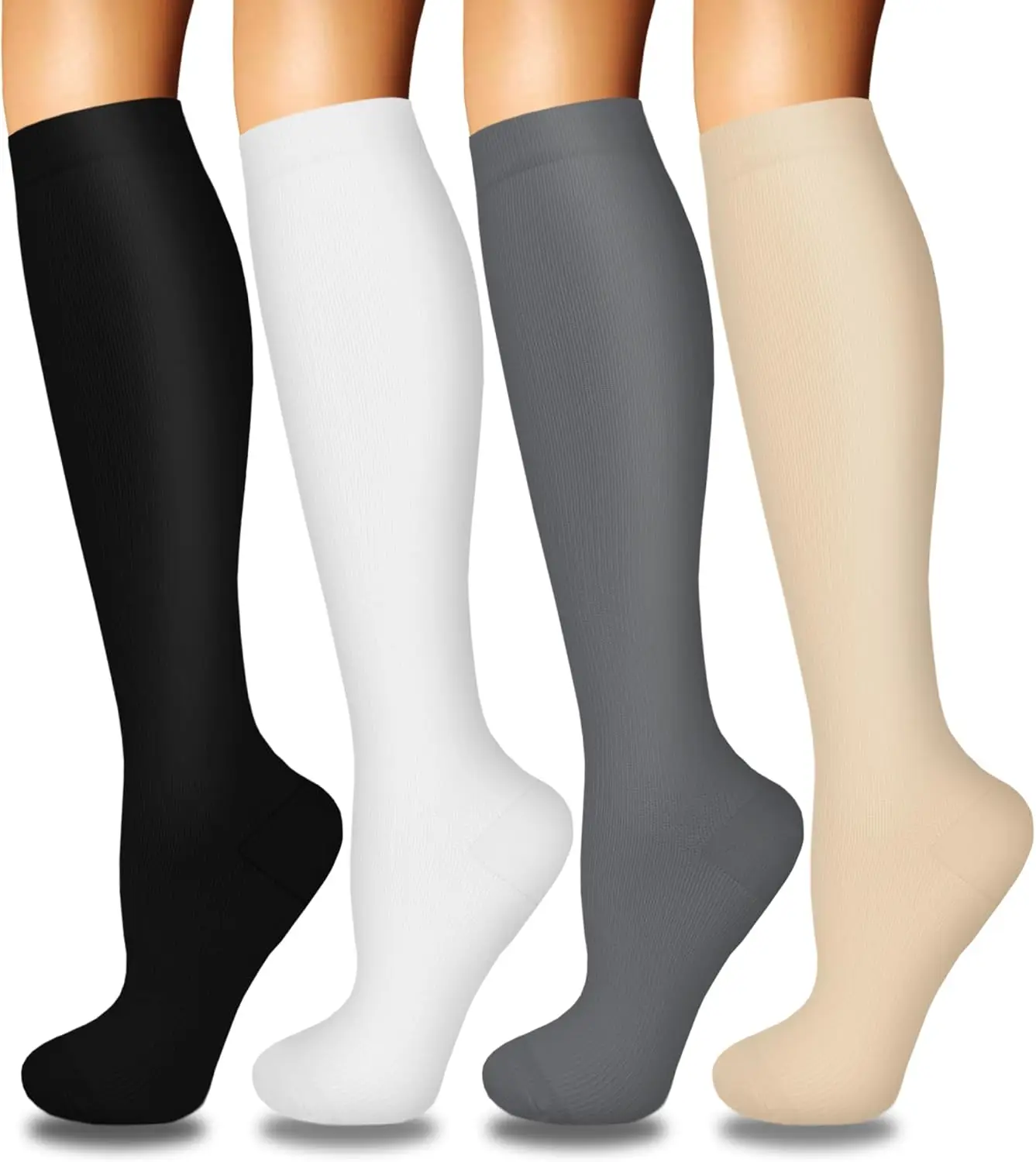 Women's Compression Socks, 4 Pairs – Graduated Support for Nursing & Running - view 12