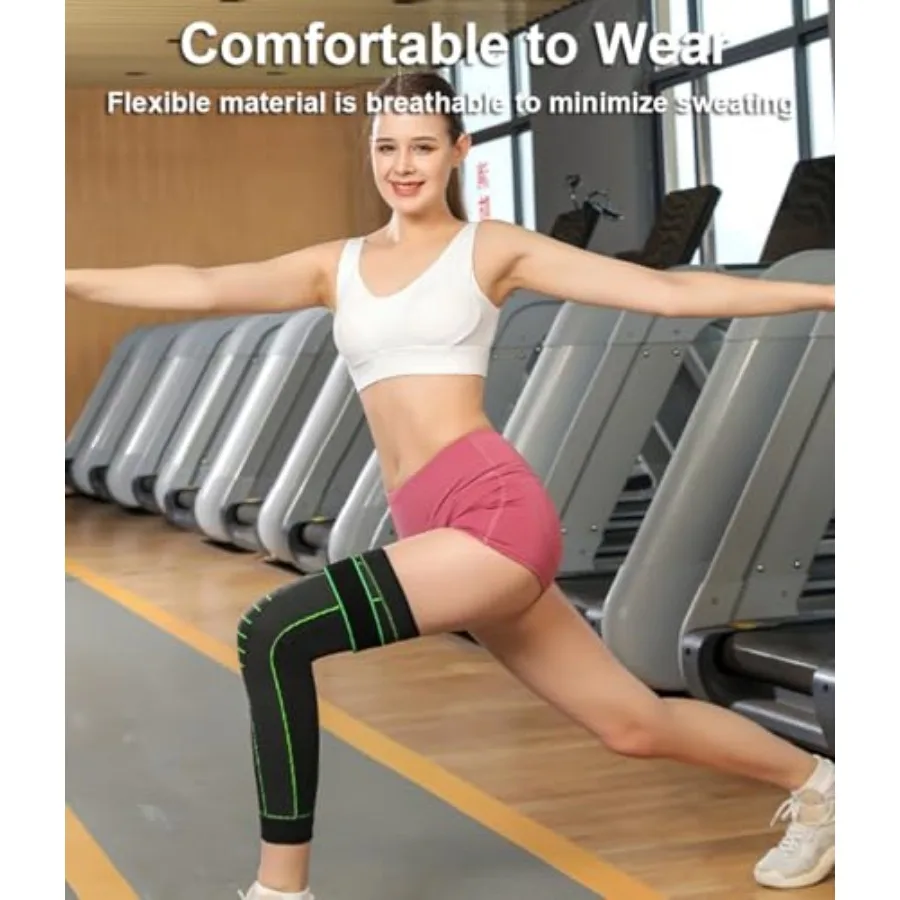 Knee Compression Sleeves 2-Pack - Support for Arthritis and Joint Pain - in use