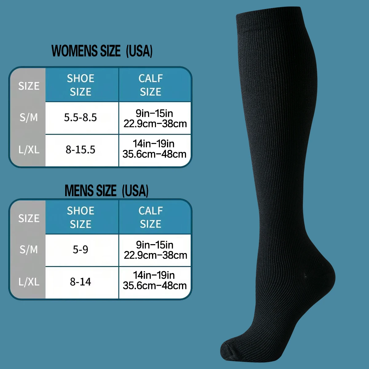 Compression Socks 6 Pairs – Graduated Support for Nurses, Travel & Runners - alternate view