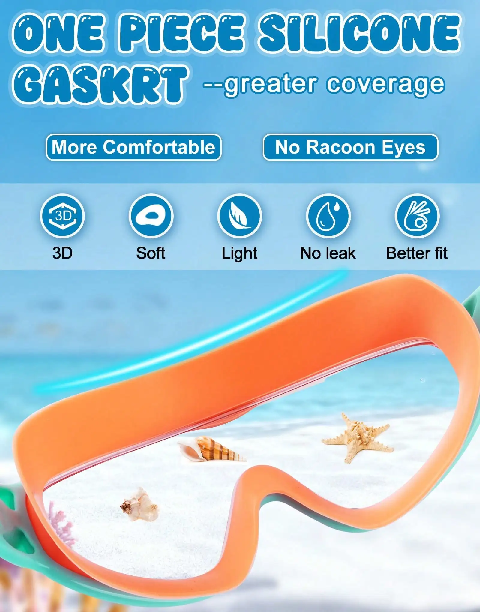 Anti-Fog Swimming Goggles 2-Pack – Leak-Proof UV Lenses for Pool & Open Water - close-up detail