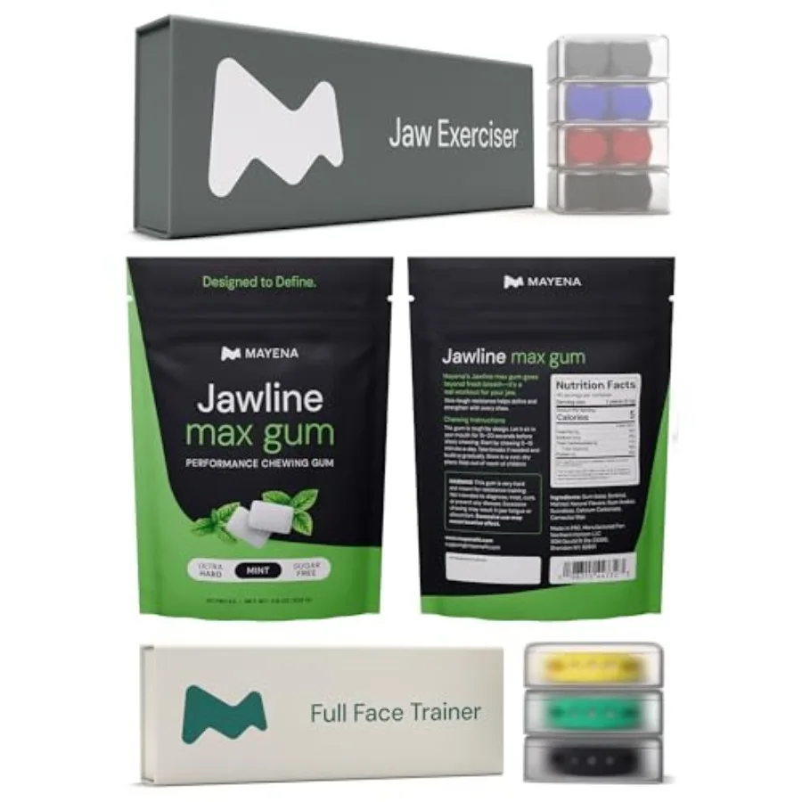 Mayena Jaw Exerciser Ultimate Bundle – 4-Level Masseter & Face Muscle Trainer Set