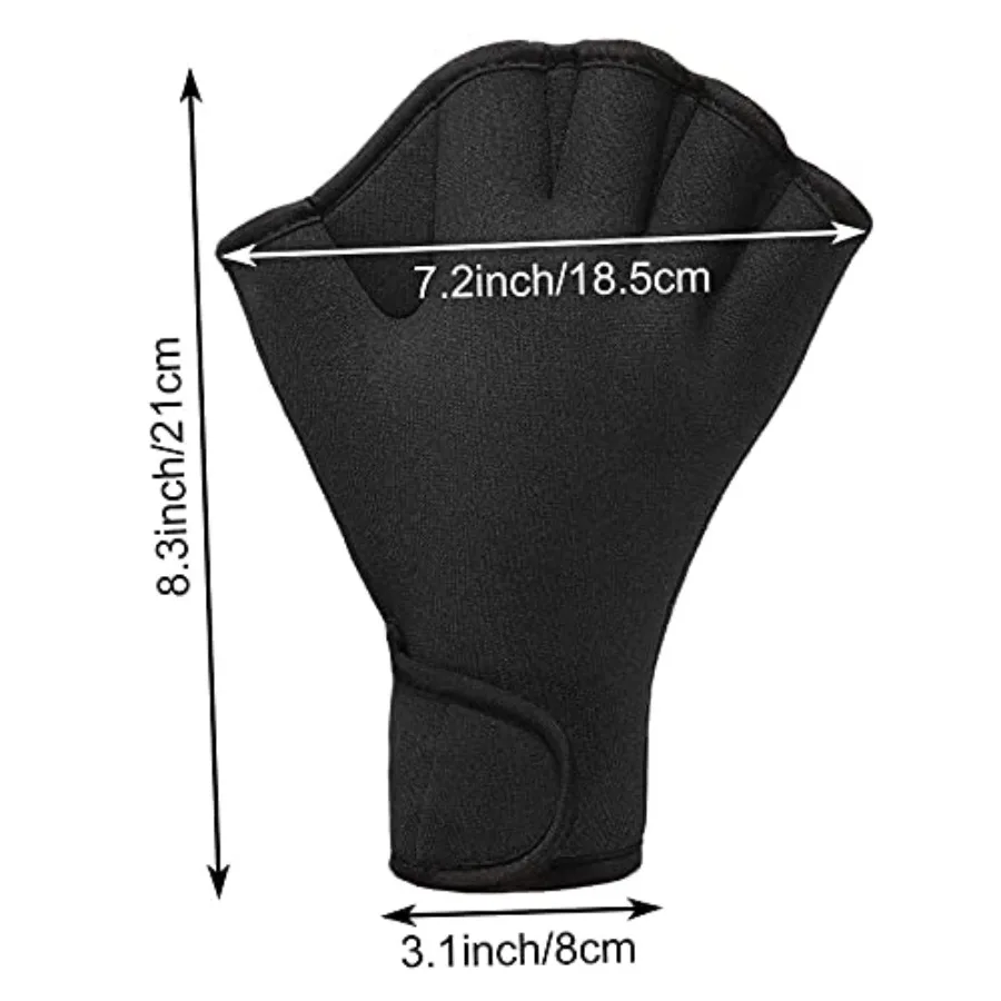 Webbed Aquatic Training Gloves 2 Pairs – Neoprene Water Resistance Mitts - close-up detail