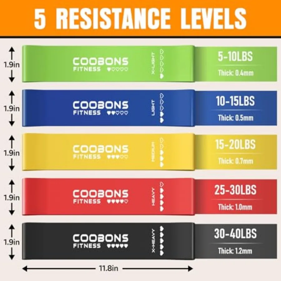 Resistance Bands for Working Out – Elastic Exercise Bands for Home Gym - in use