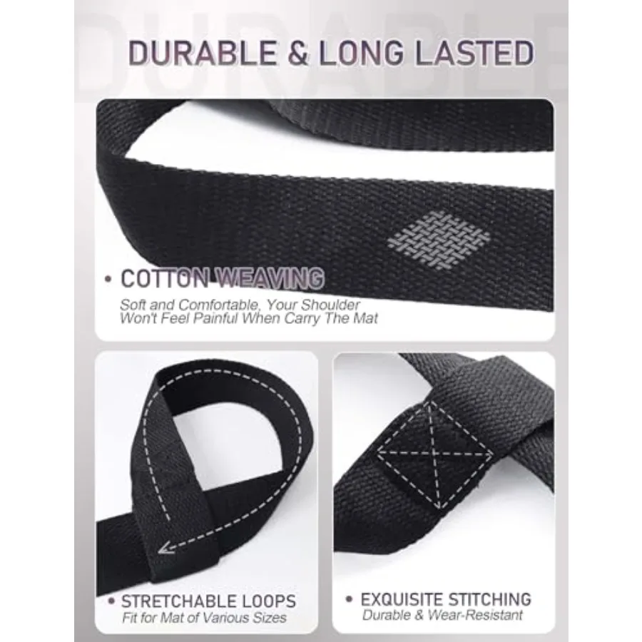 Yoga Mat Carrier Strap Adjustable Thick and Wide for Carrying or - size and dimensions