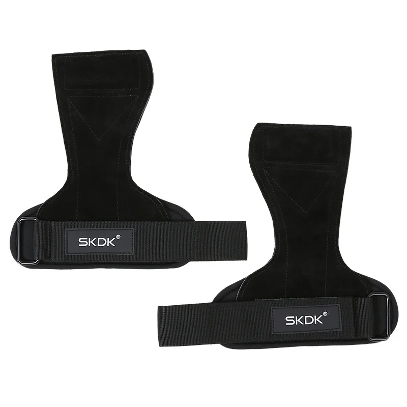 Weight Lifting Grip Pads with Wrist Wraps – Anti-Slip Gym Gloves (Pair) - side view
