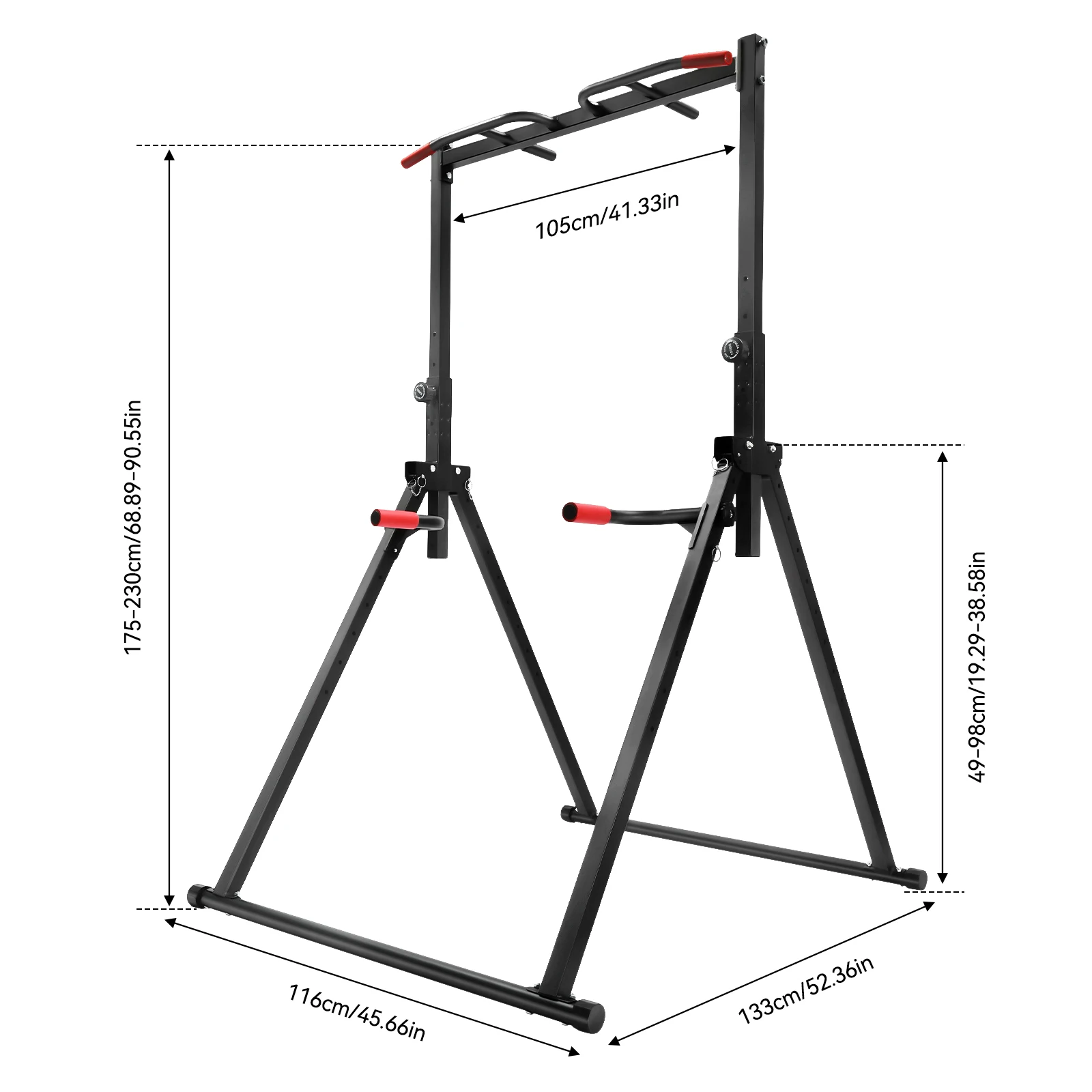 Adjustable Pull-Up Bar Station – Foldable 200kg Frame with Parallel Bars - packaging