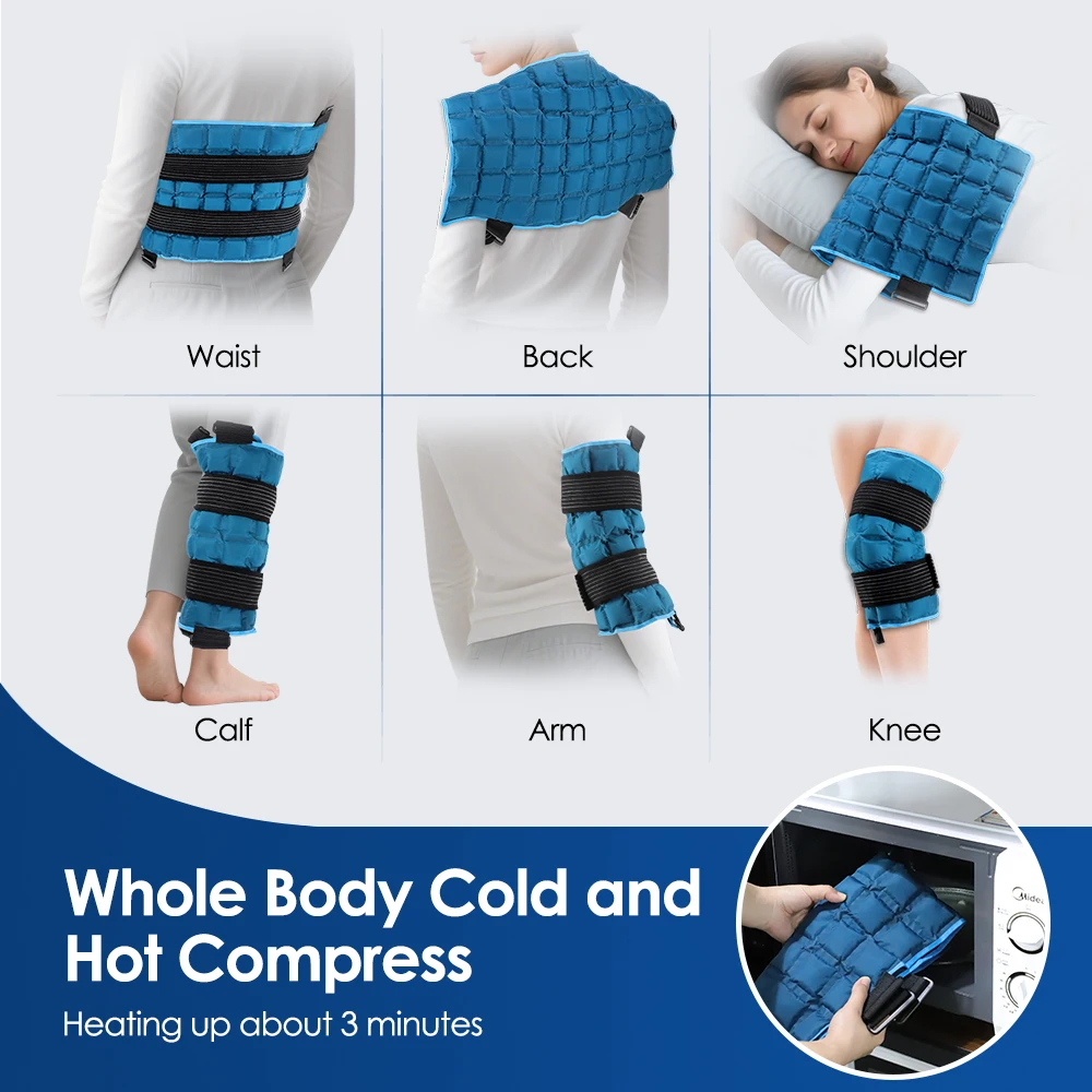Reusable Hot & Cold Gel Wrap with 2 Straps – Back, Shoulder, Knee & Leg - close-up detail