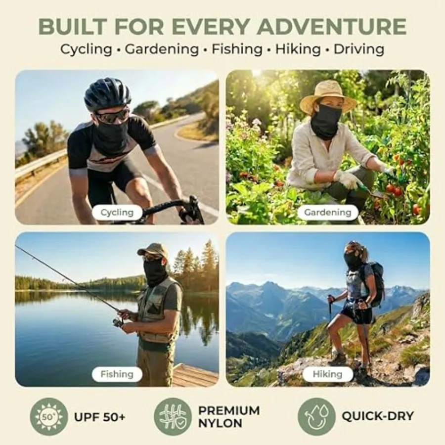 Cooling Neck Gaiter 2-Pack – Open-Ear UV Sun Protection Face Cover - alternate view
