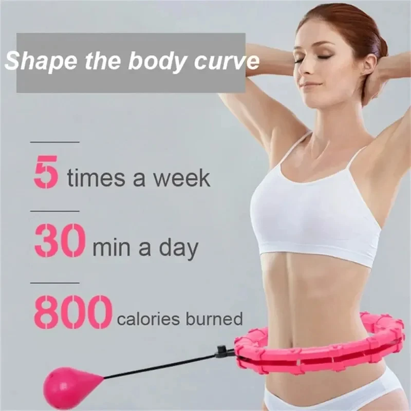 Weighted Hula Hoop 47" – 24 Detachable Links, Smart Fitness Hoop - close-up detail